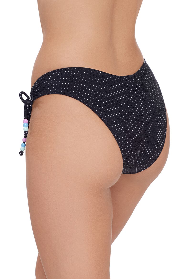 Adjustable Side Tie Scoop Bikini Bottom, Alternate, color, Ditsy Dot