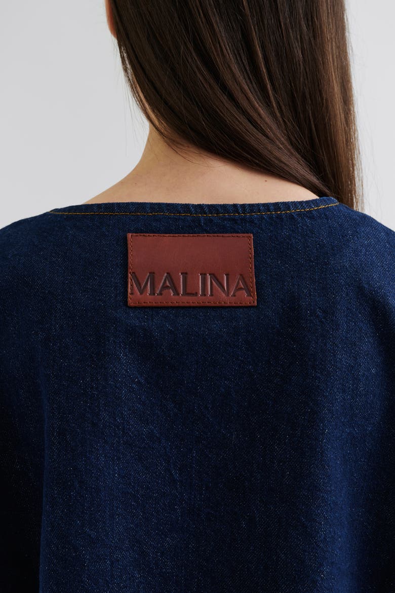Elowen Cropped Long Sleeve Denim Jacket, Alternate, color, Unwashed Dark Blue