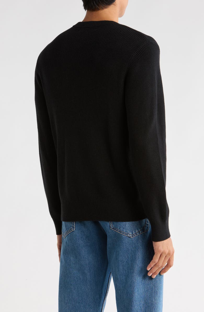 rag & bone Curtis Crewneck Cotton Sweater, Alternate, color, Black