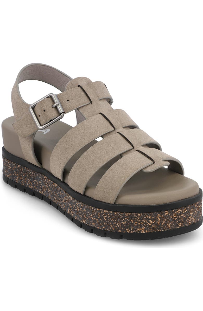 MIA Kaja Platform Fisherman Sandal, Main, color, Taupe