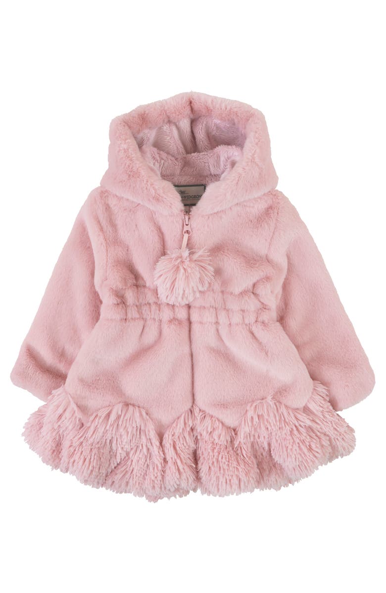 Widgeon Faux Fur Smocked Waist Coat, Main, color, Strawberry Puff