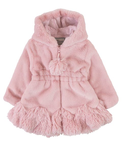Faux Fur Smocked Waist Coat (Toddler & Little Kid)