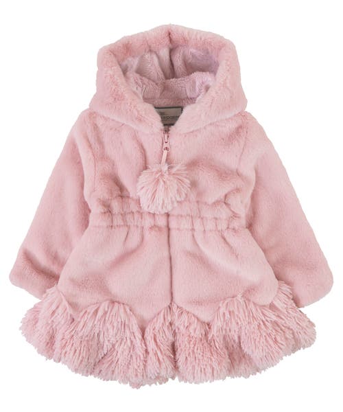 Widgeon Kids'  Faux Fur Smocked Waist Coat In Pink