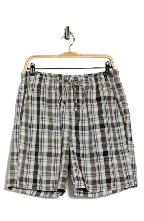 Tahari Plaid Pajama Shorts In Gray