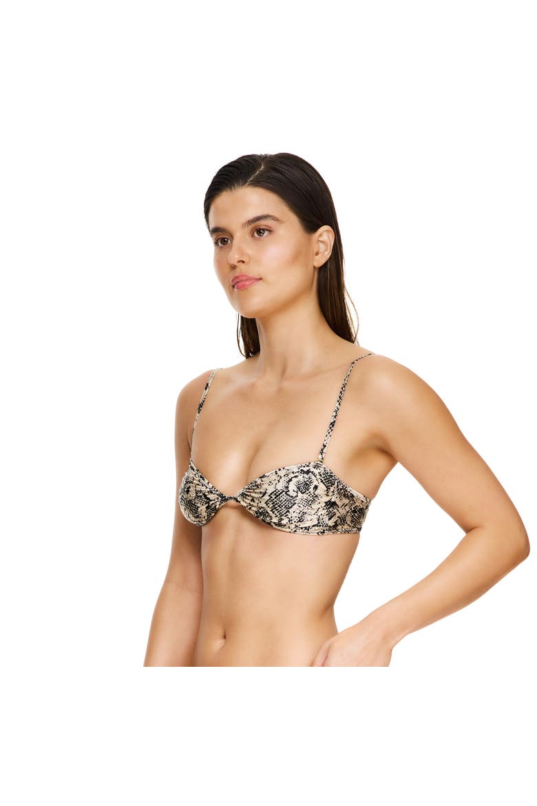 Silky Python Brallete Bikini Top Swimsuit, Alternate, color, Black-Snake