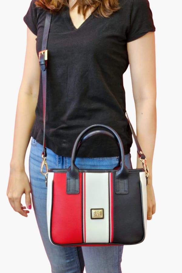 Nautical 507 Handbag, Alternate, color, Navy / White / Red