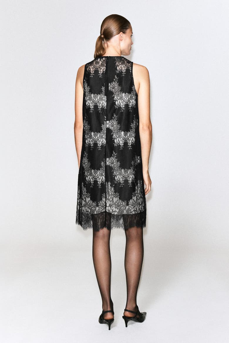 Sleeveless Lace Midi Dress, Alternate, color, BLACK