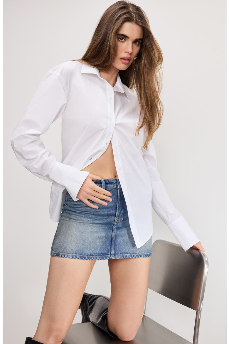 Tie Back Poplin Shirt, Alternate, color, WHITE001
