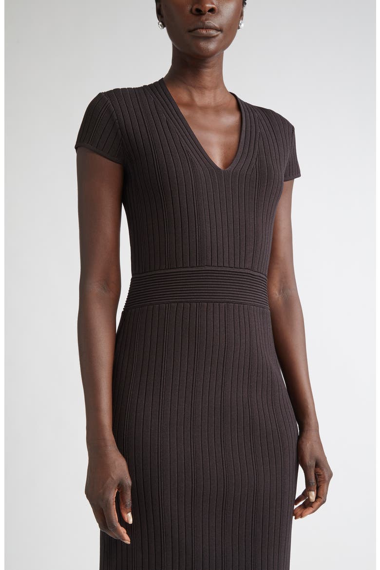 Flatback Rib Sheath Sweater Dress, Alternate, color, MOCHA