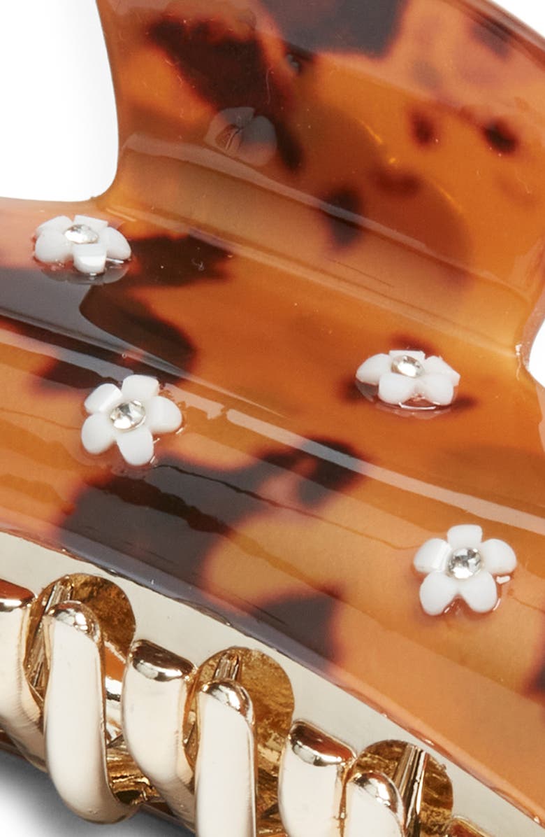 Chelsea28 Flower Detail Claw Clip, Alternate, color, Brown Multi