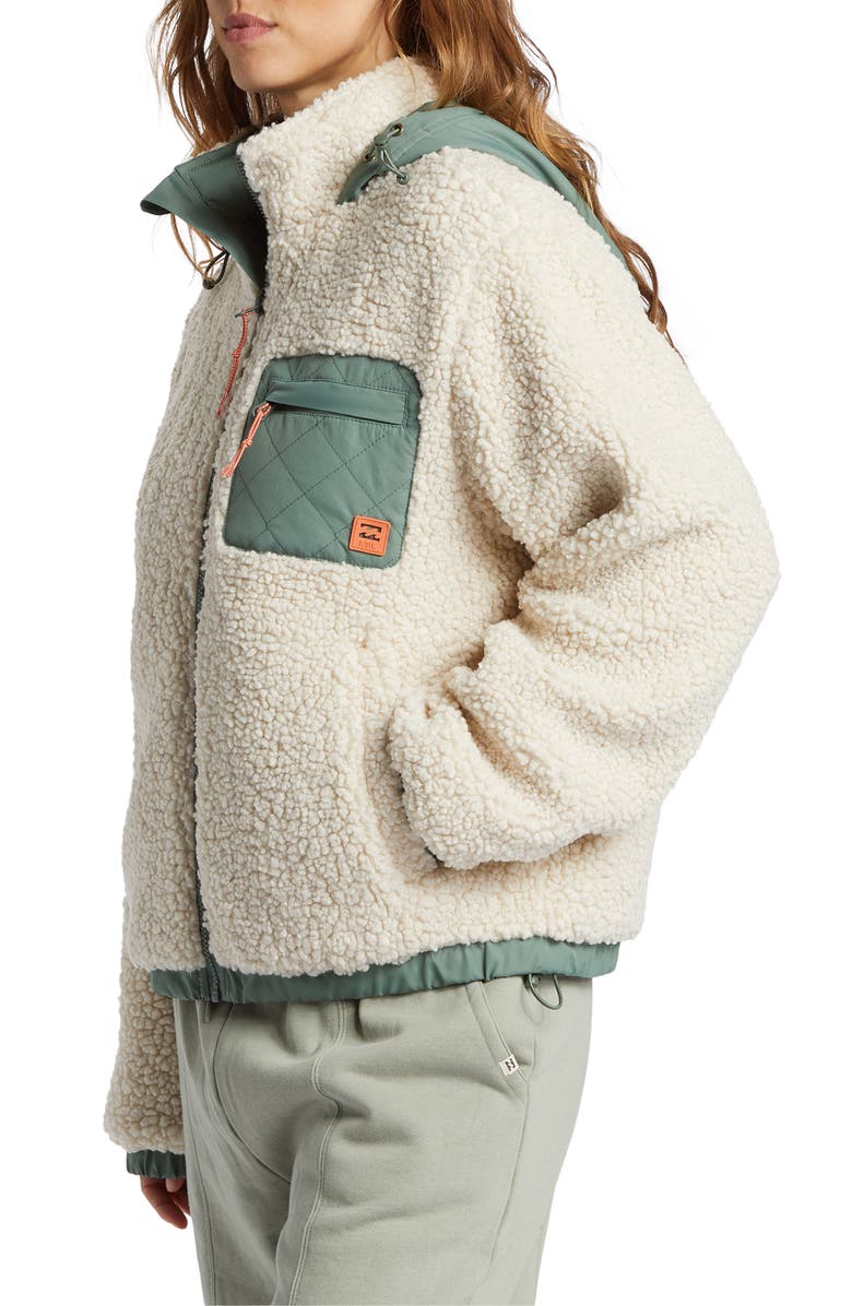 Billabong Northern Shore Teddy Fleece Zip-Up Hooded Jacket, Alternate, color, 