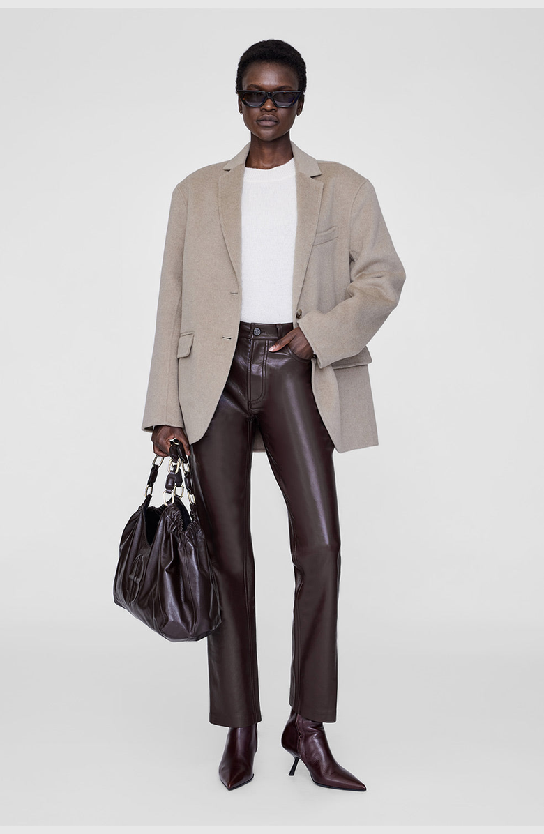 ANINE BING Quinn Cashmere Blend Blazer, Alternate, color, Oatmeal Melange