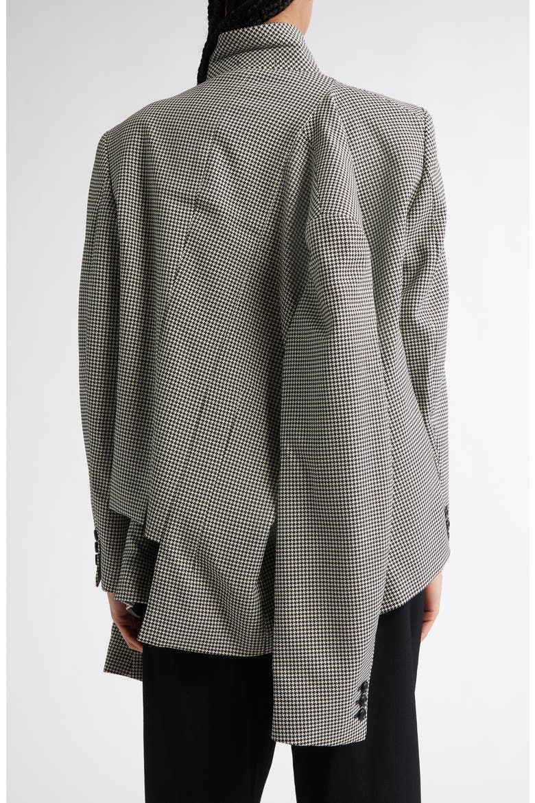 Four-Sleeve Asymmetric Houndstooth Jacket, Alternate, color, BLACK/ WHITE
