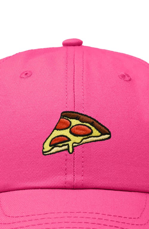 Dalix Pizza Slice Embroidered Dad Hat In Hot Pink