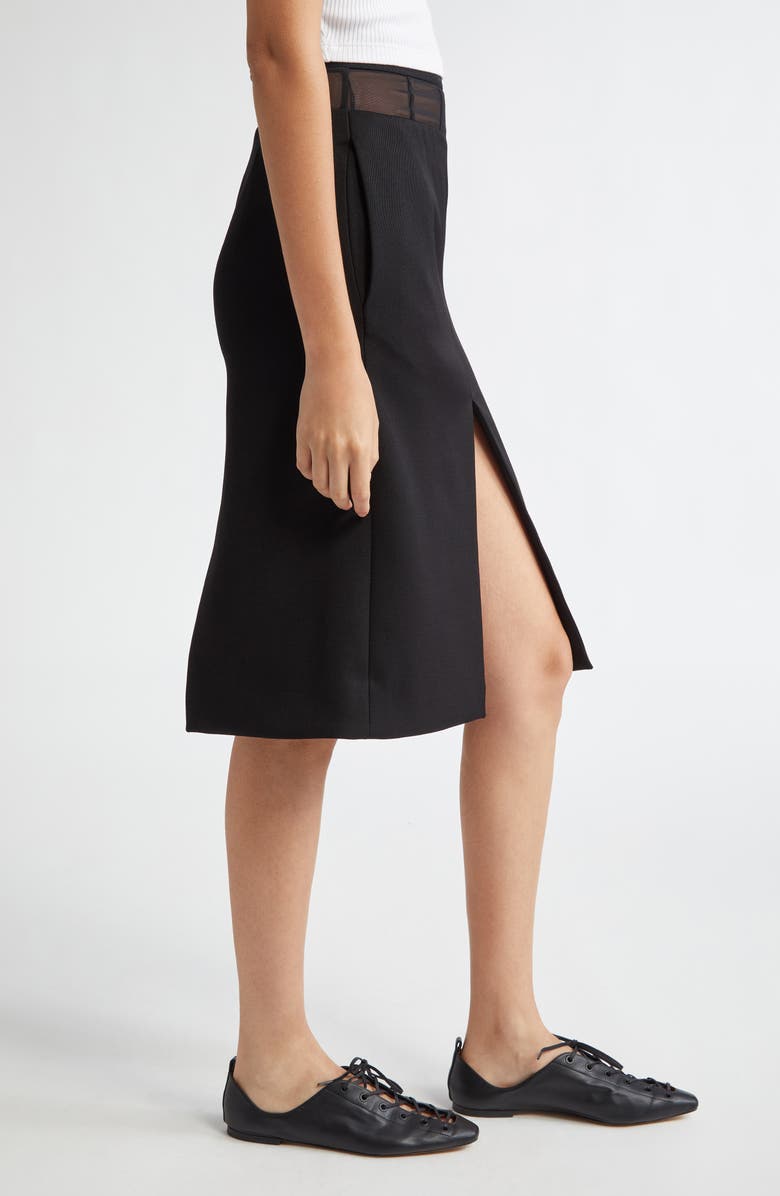 Stella McCartney Illusion Waist Wool Pencil Skirt, Alternate, color,