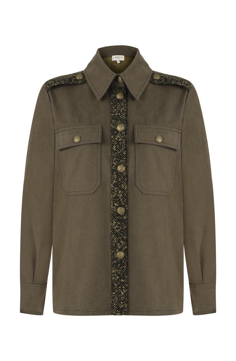 Labeca London Khaki Army Jacket, Alternate, color, Khaki