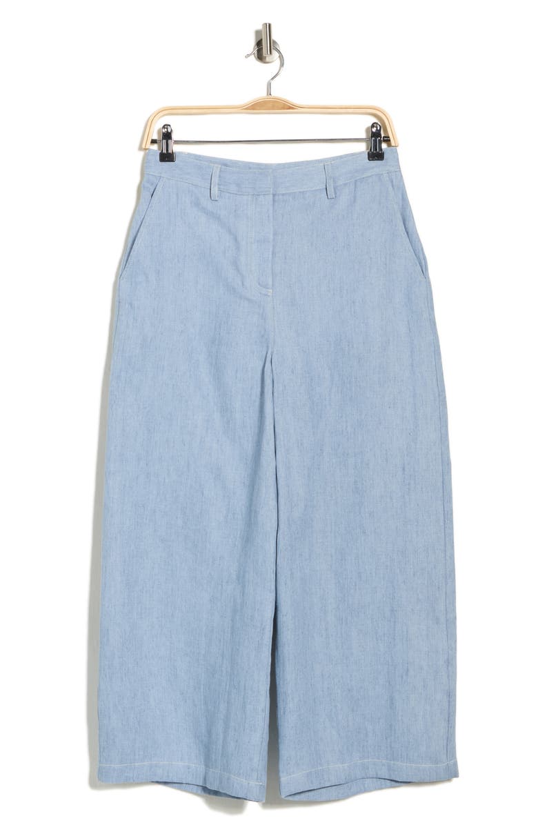 TWP Howard Cropped Wide Leg Pants, Alternate, color, Light Indigo
