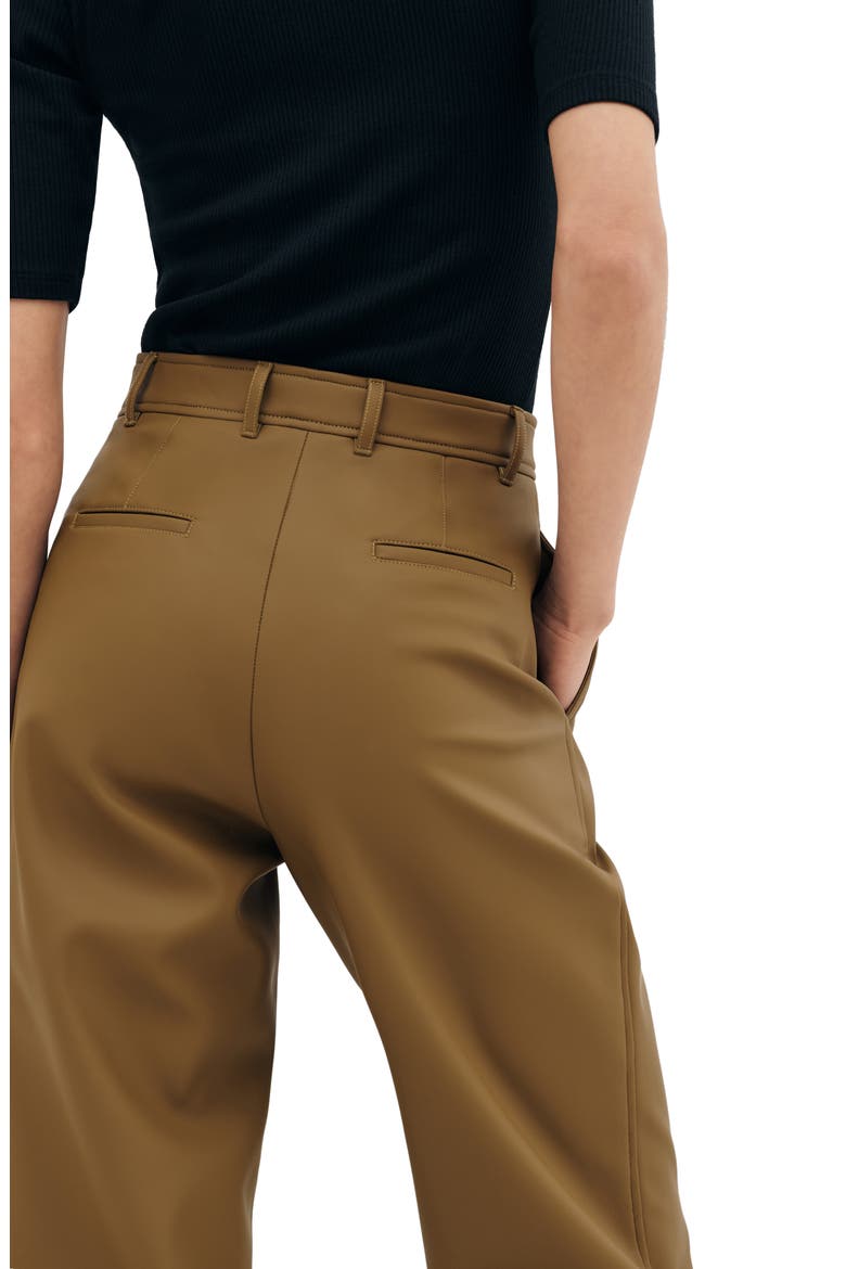 Lyon High Waist Faux Leather Straight Leg Pants, Alternate, color, TAUPE
