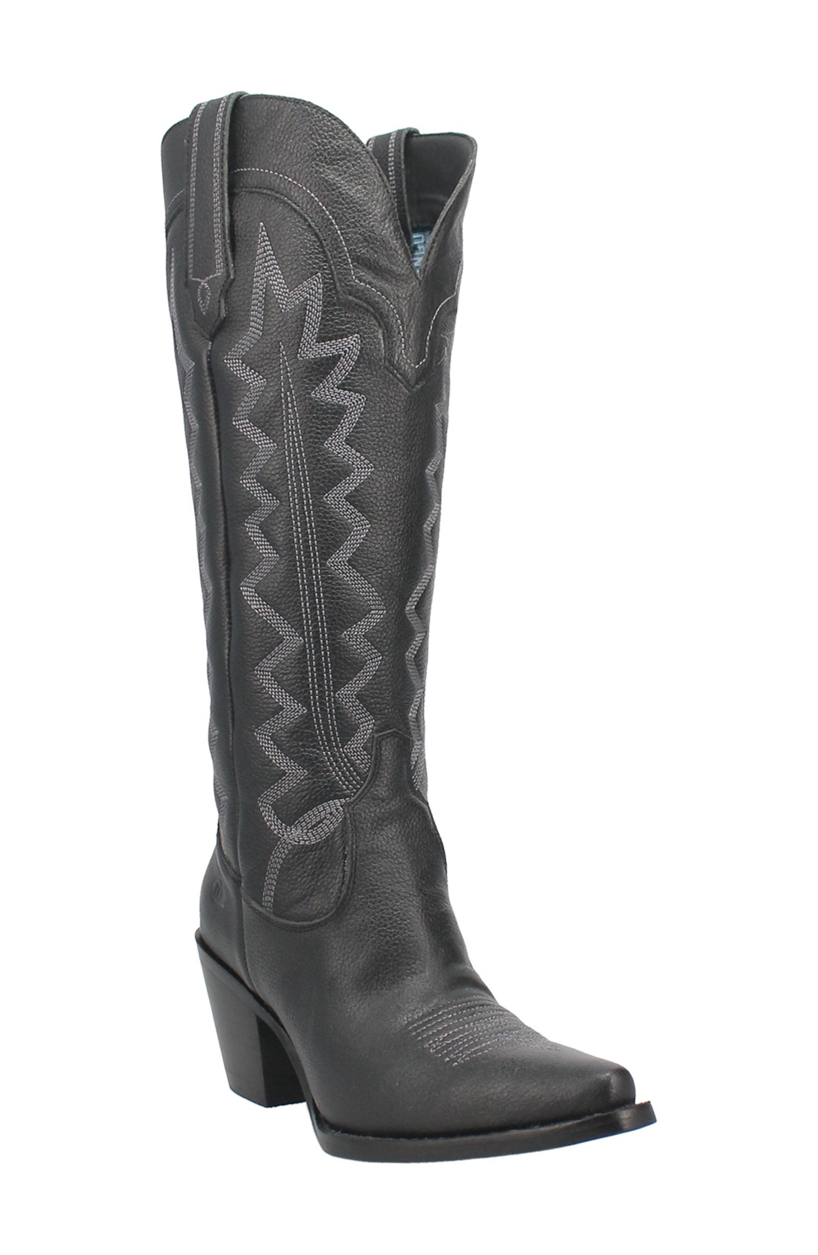 Dingo Knee High Western Boot, Main, color, Black