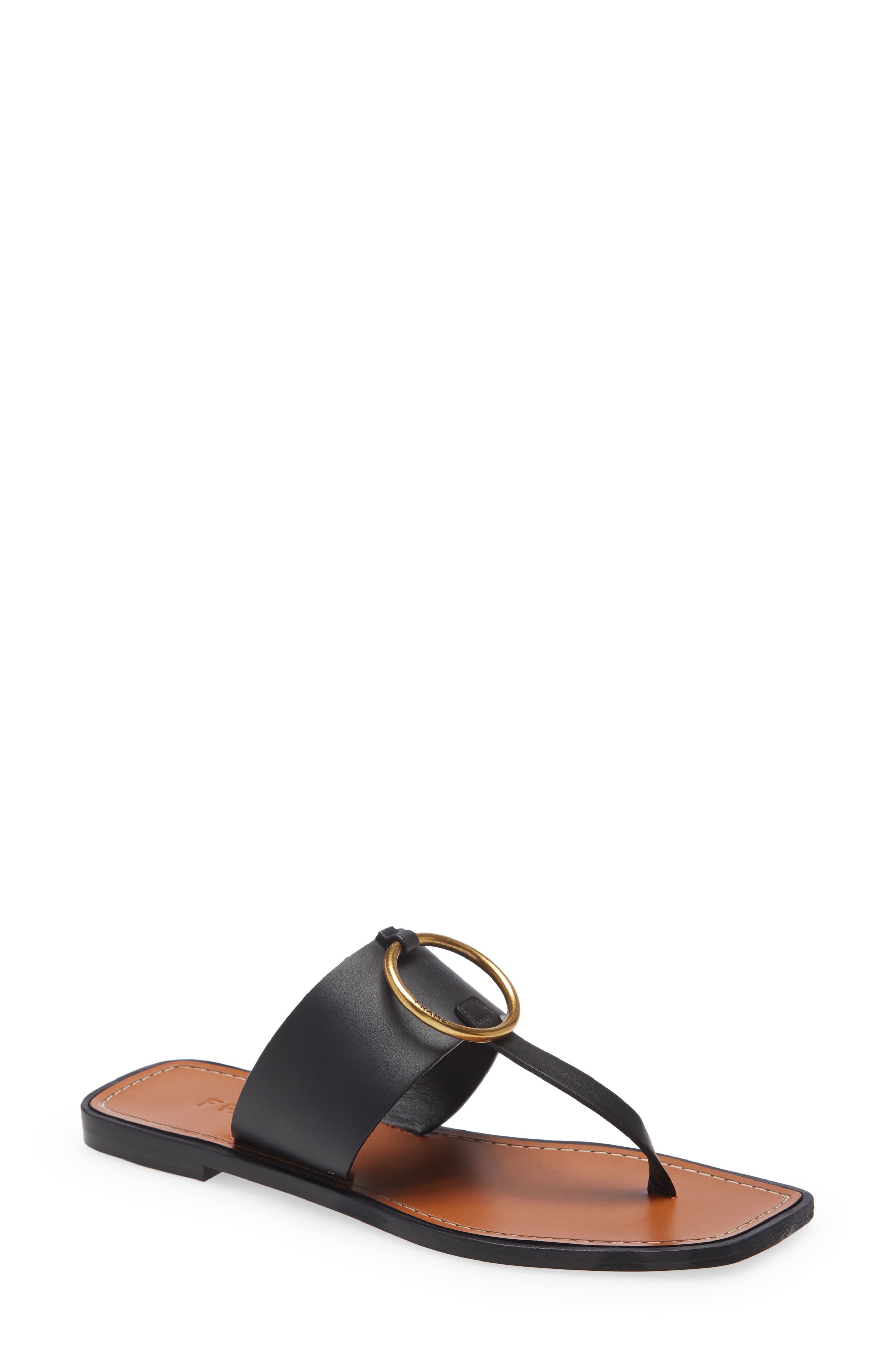 Le Brentwood Flip Flop (Nordstrom Exclusive), Main, color, NOIR LEATHER