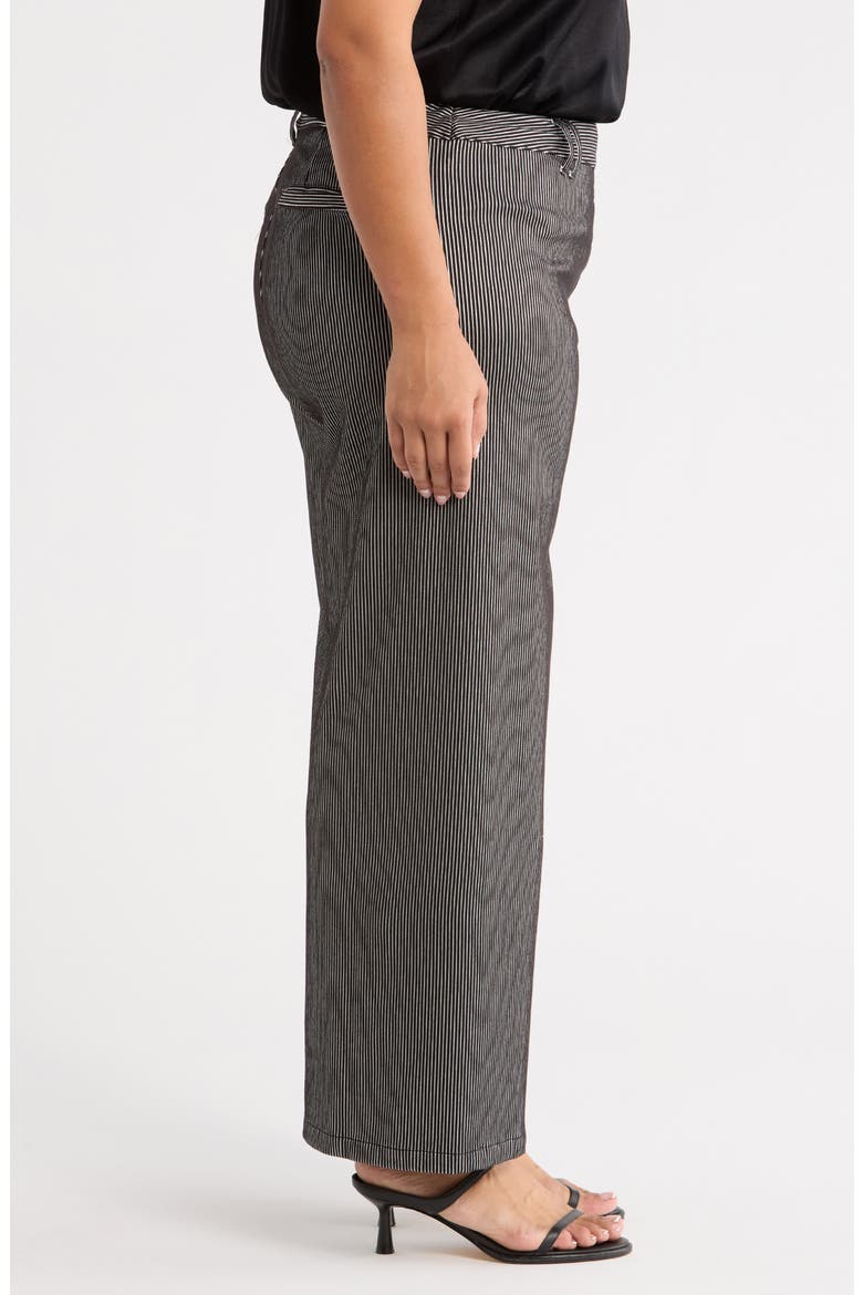 Darlene Stripe High Waist Wide Leg Pants, Alternate, color, BLK SHN LI