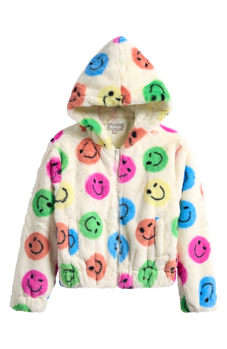 Tractr Kids' Winx Faux Fur Hoodie, Main, color, White