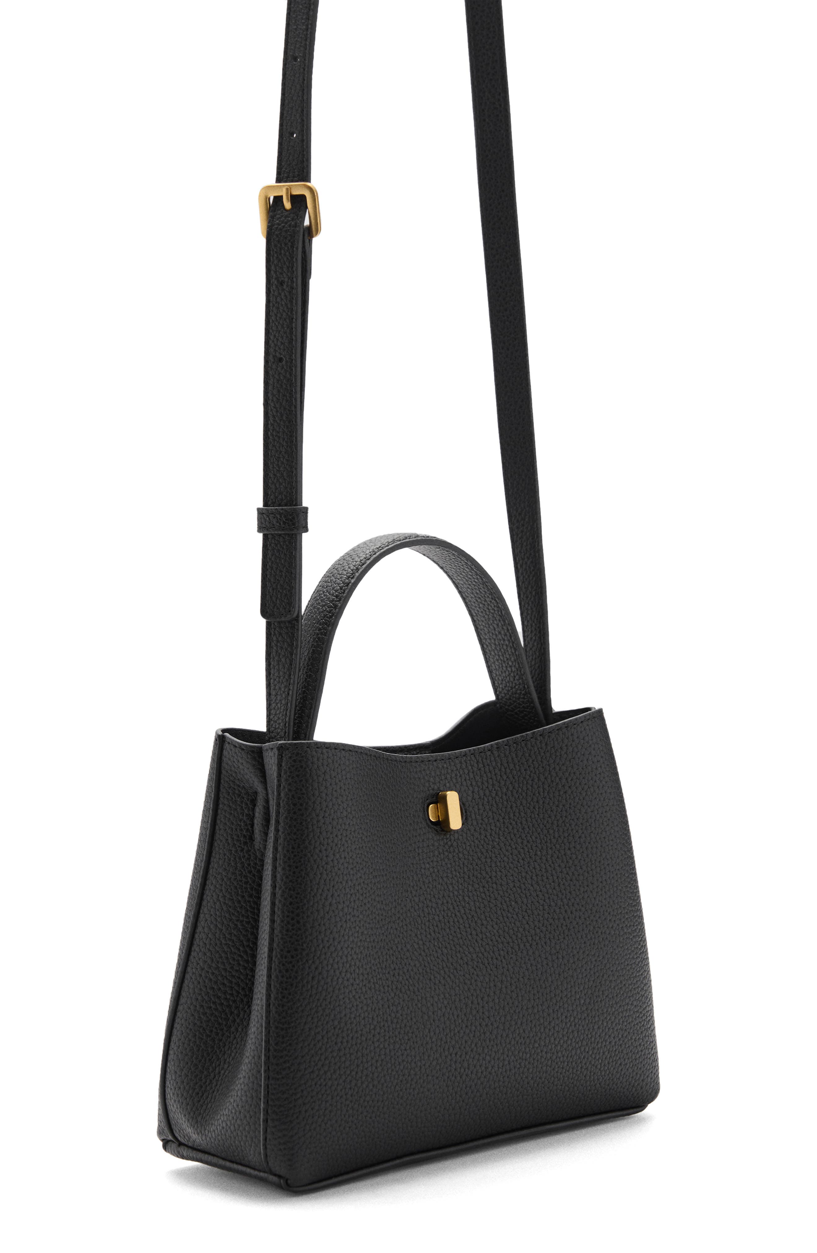 MANGO Mini Faux Leather Top Handle Bag, Alternate, color, 