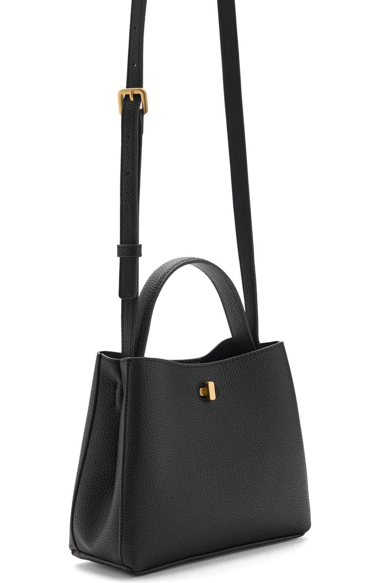 MANGO Mini Faux Leather Top Handle Bag, Alternate, color,