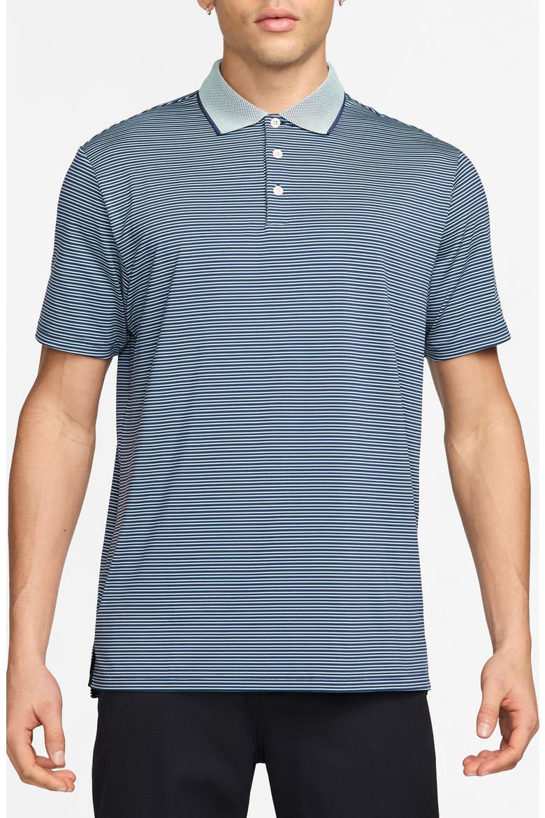 Tour Dri-FIT Stripe Golf Polo, Main, color, MIDNIGHT NAVY/ PALE IVORY