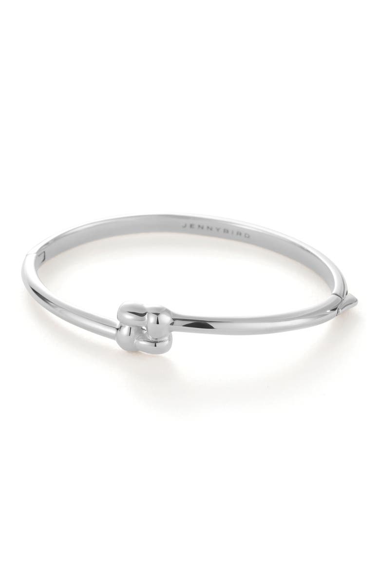 Slim Woven Square Bangle, Main, color, PLATINUM