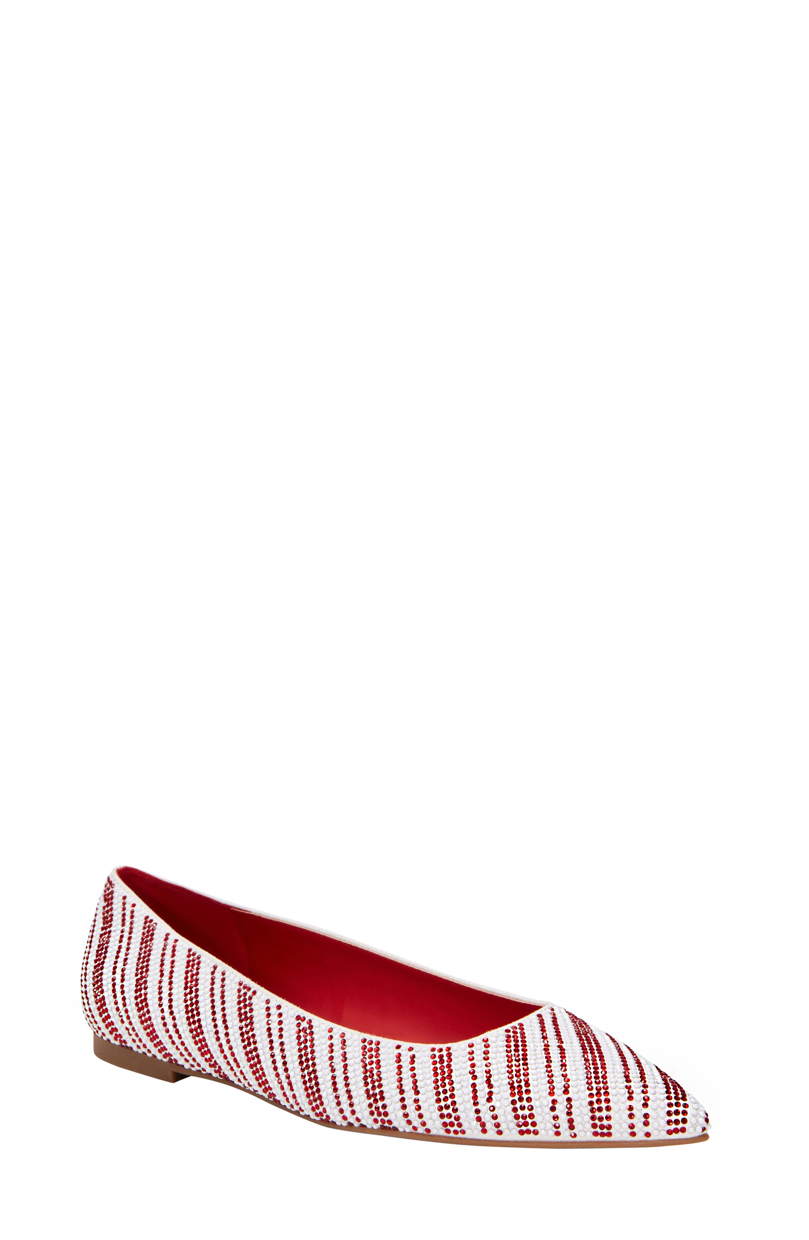 Katy Perry The Hollie Crystal Pointed Toe Ballet Flat, Main, color, Red Multi