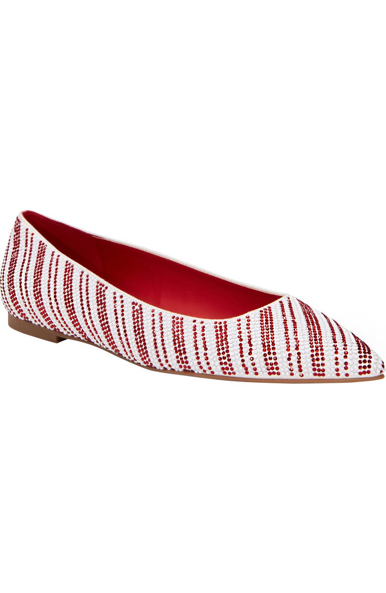 Katy Perry The Hollie Crystal Pointed Toe Ballet Flat, Main, color, Red Multi