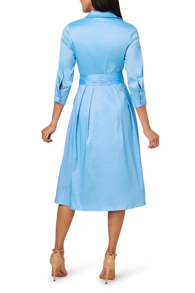 Stretch Taffeta Midi Shirtdress, Alternate, color, BLUEBELL