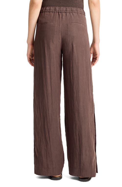 Vince Mid Rise Side Snap Pull On Pants Dk Coffee In Dark Coffee