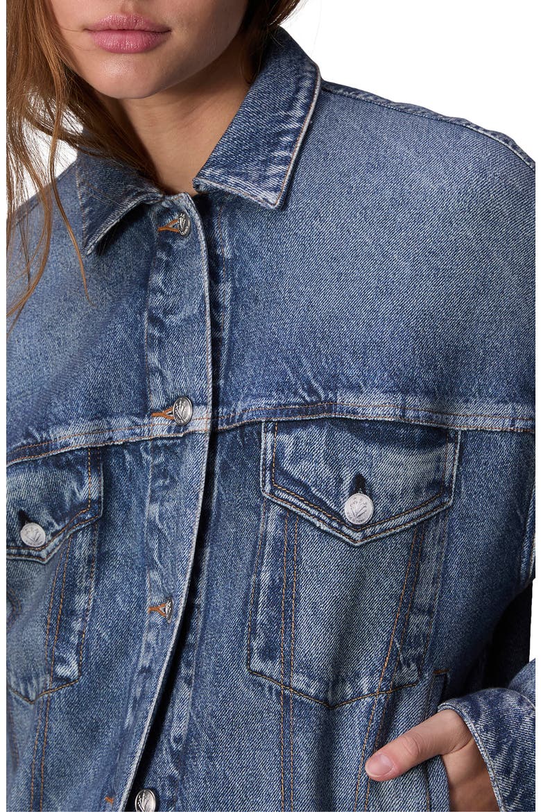 rb Miramar Trompe l'Oeil Faux Denim Terry Trucker Jacket, Alternate, color, WLKER