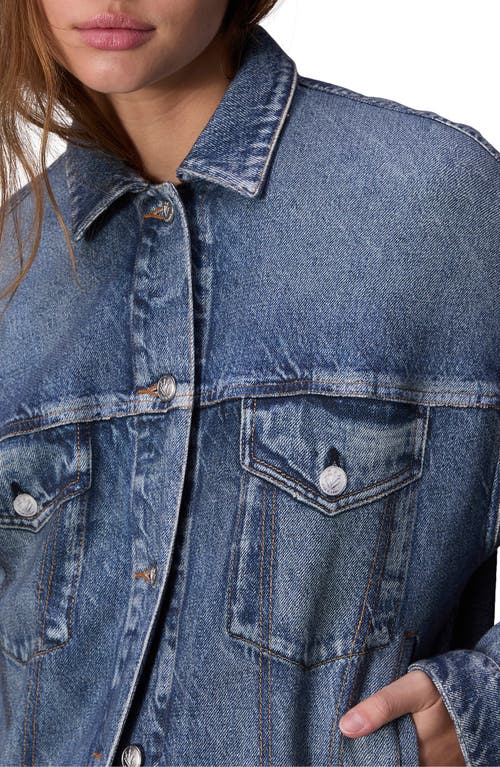 Rag & Bone /jean Miramar Trompe L'oeil Faux Denim Terry Trucker Jacket In Blue