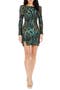 Nathalia Abstract Sequin Long Sleeve Cocktail Minidress