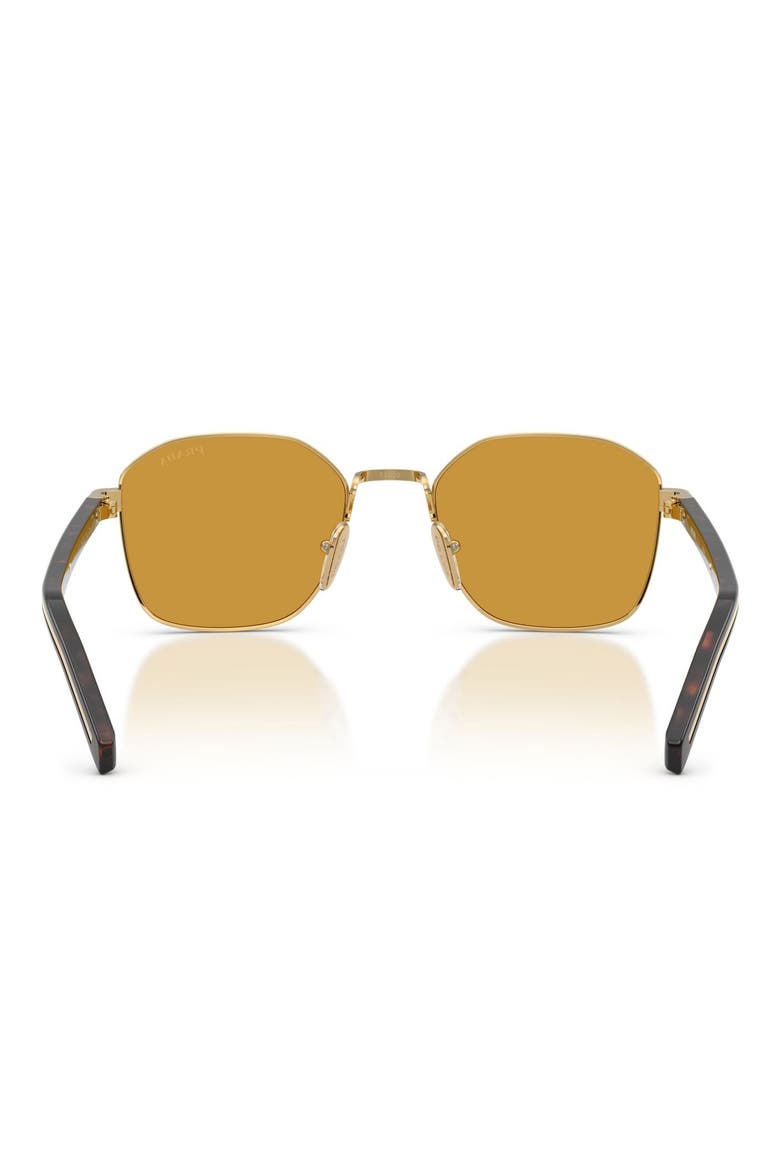 51mm Square Sunglasses, Alternate, color, GOLD / DARK HONEY