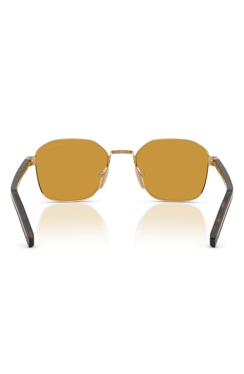 Prada 53mm Square Sunglasses, Alternate, color, Gold / Dark Honey