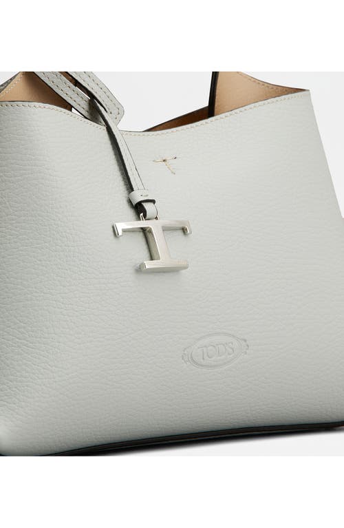 Tod's Micro Leather Top Handle Bag In Grey Natural