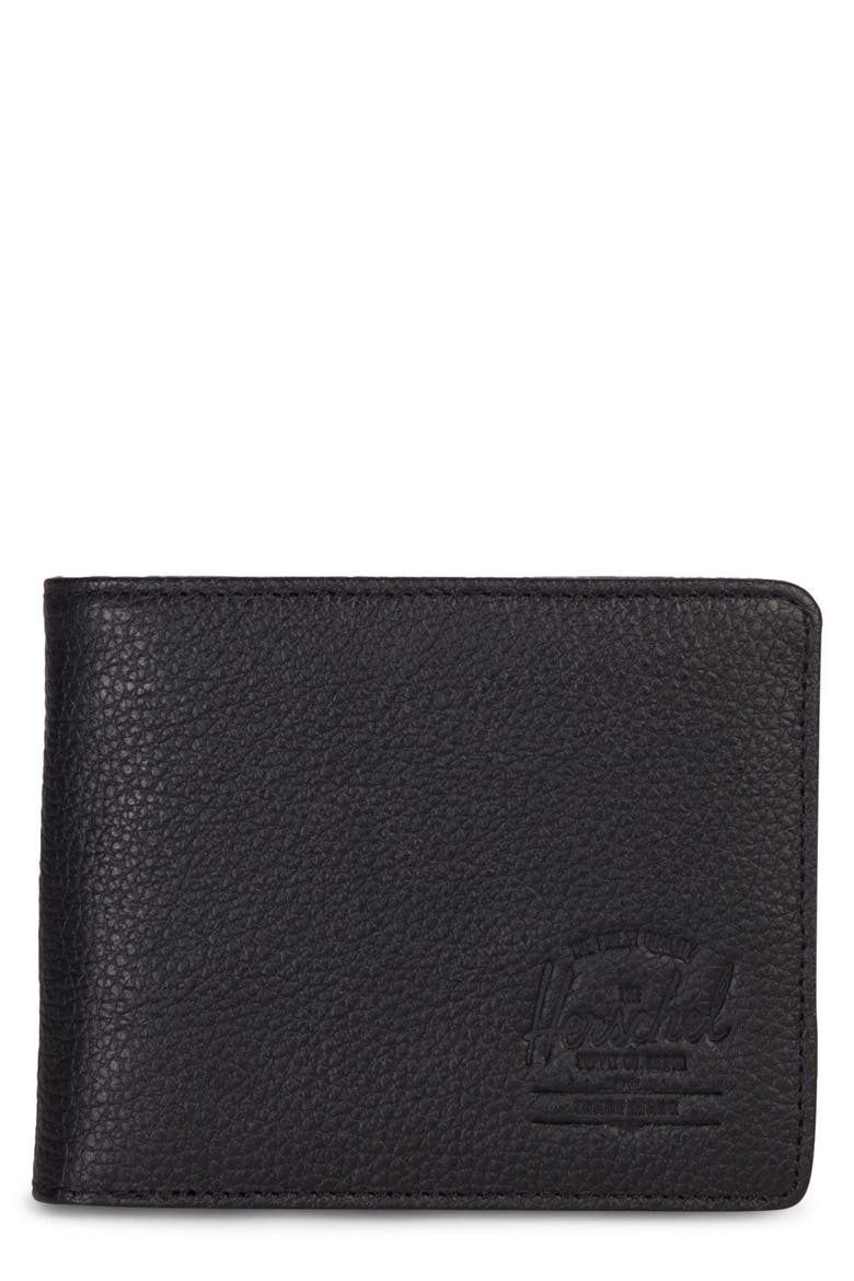 Hank Leather Wallet, Main, color, BLACK PEBBLED LEATHER