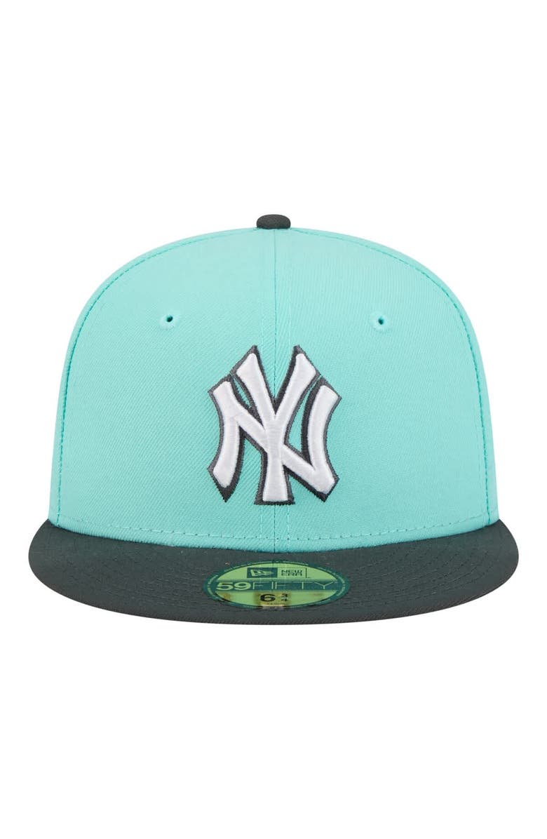 New Era Men's New Era Turquoise/Charcoal New York Yankees Two-Tone Color Pack 59FIFTY Fitted Hat, Alternate, color, Turquoise
