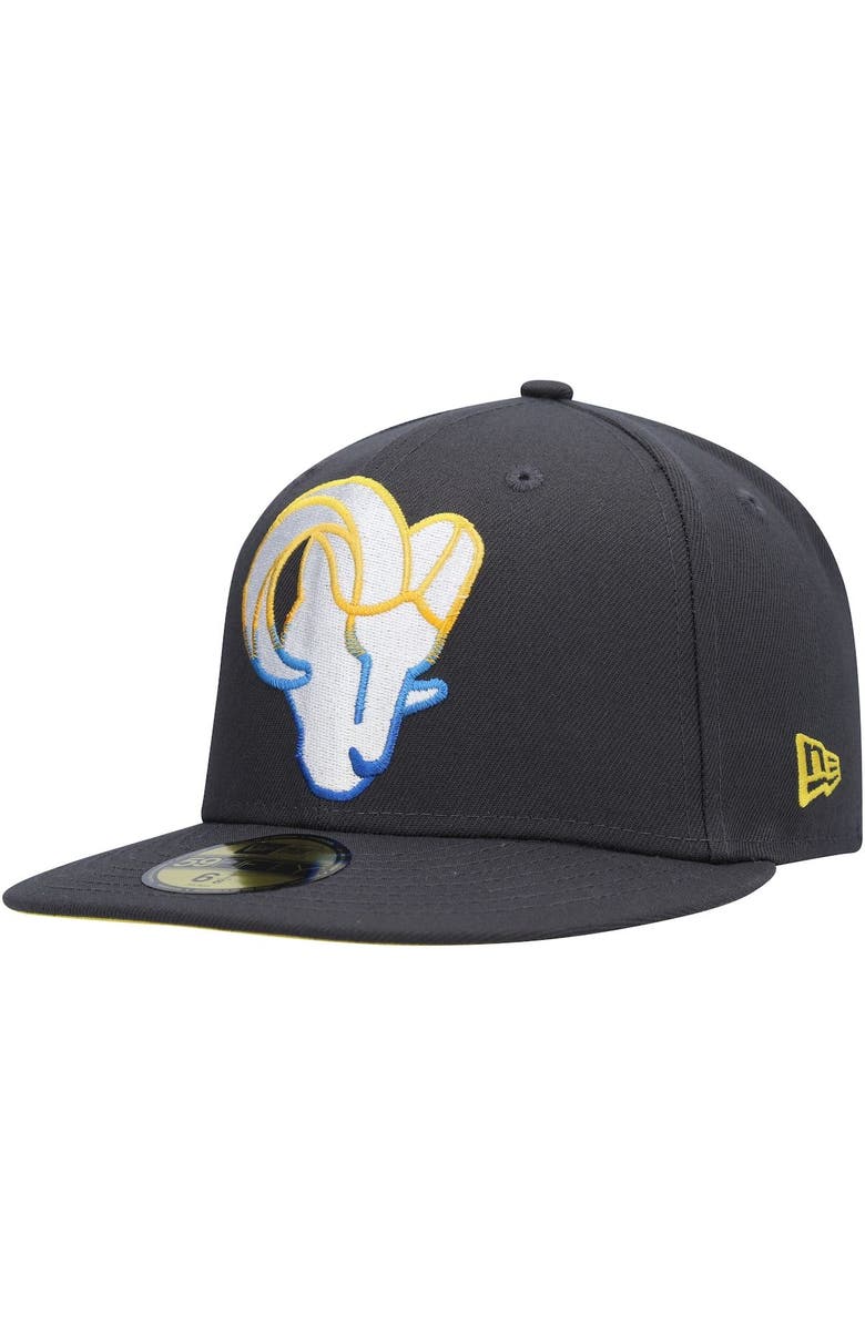 New Era Men's New Era Graphite Los Angeles Rams Color Dim 59FIFTY Fitted Hat, Main, color, Graphite