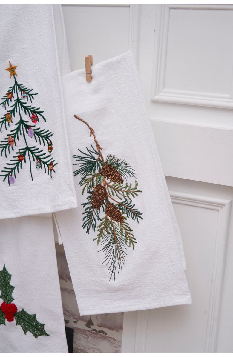 C&F Home Pinecone Swag 100% Cotton Handtowel, Alternate, color, Brown