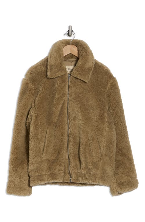 Elie Elie Tahari Fleece Bomber Jacket In Brown