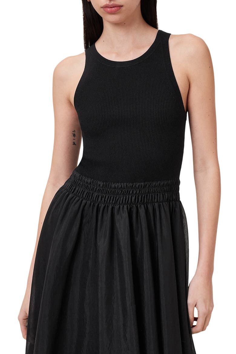 Zenia Sleeveless Asymmetric Hem Dress, Alternate, color, BLACK