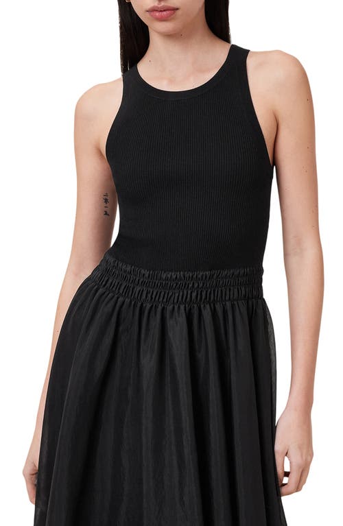 Shop Allsaints Zenia Sleeveless Asymmetric Hem Dress In Black