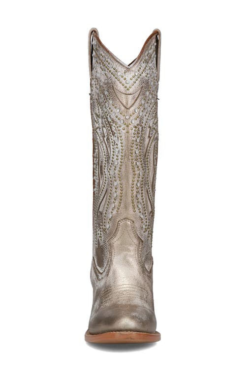 Frye Shelby Studded Western Boot In Gold