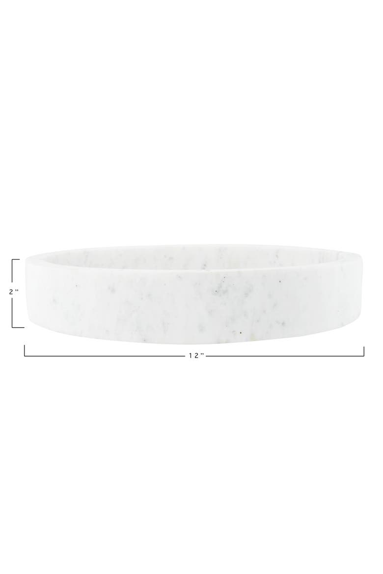 Minimalist Round Carved Marble Tray or Charcuterie Board, White, Alternate, color, White