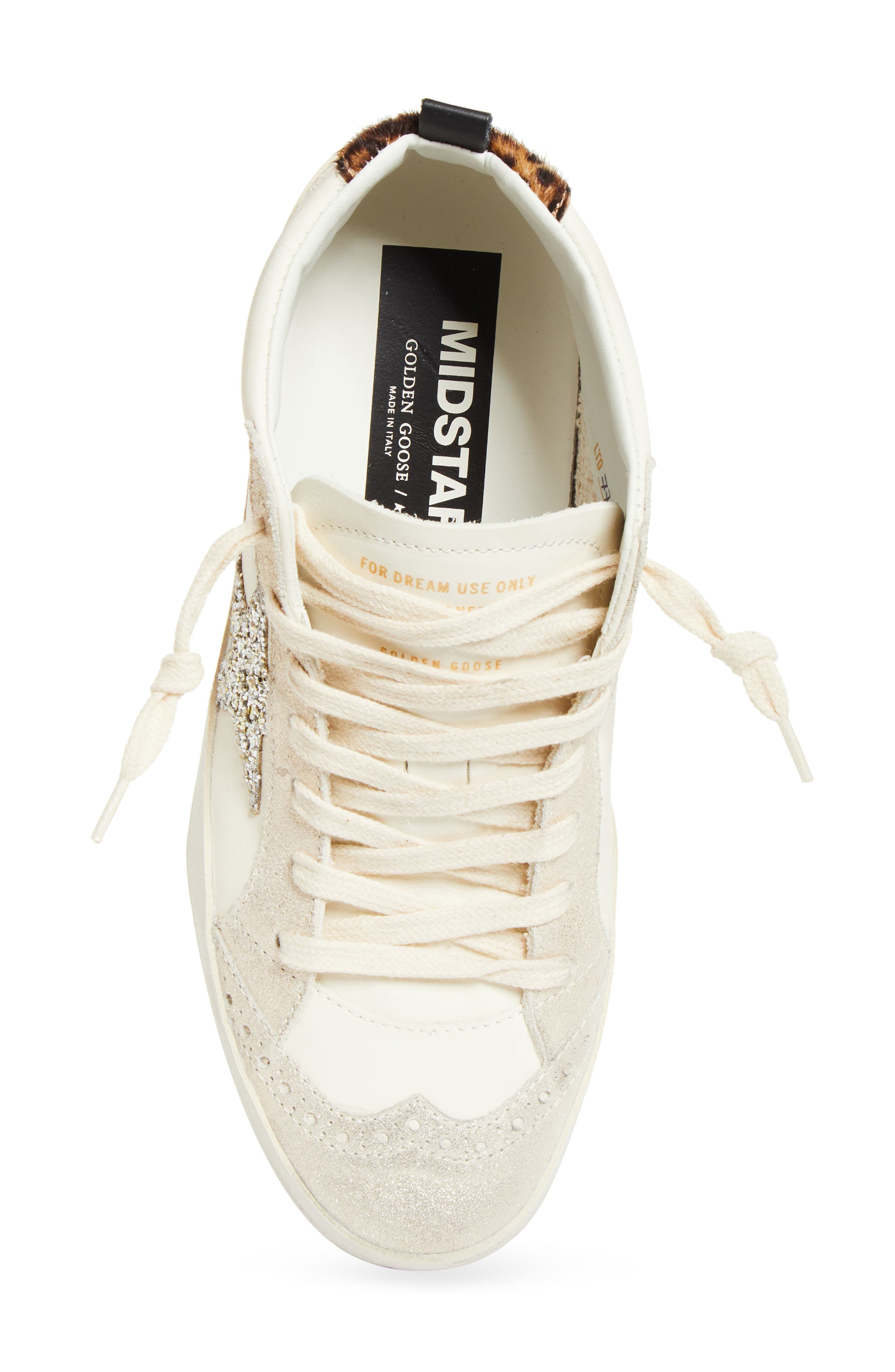 Golden Goose Mid Star Sneaker, Alternate, color, White/ Platinum/ Leo